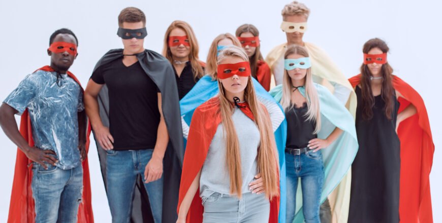 Close,Up.,Girl,Leader,Standing,In,Front,Of,Her,Super